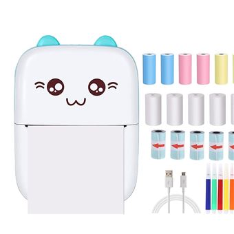 Mini Impressora Portátil Dishiqing | Bluetooth | Compatível com iOS e Android - Azul - 1