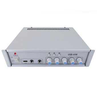 Amplificador de Som Profissional 45W BeMatik 110V 1 Zona com AUX MIC MP3