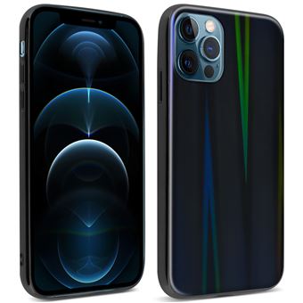 Capa Avizar Coleção Aurora Compatível com iPhone 12 Pro Max | Rígida | Holográfica - Arco-Íris - Preto - 1