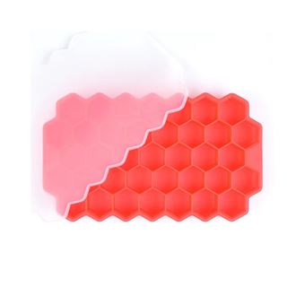 Cuvete de Gelo Reutilizável em Silicone com Tampa Removível Goeik - Vermelho - 1
