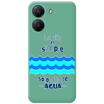 Capa TUMUNDOSMARTPHONE de silicone líquido verde para Xiaomi Poco X7 Pro 5G Desenhos de água Design - 1