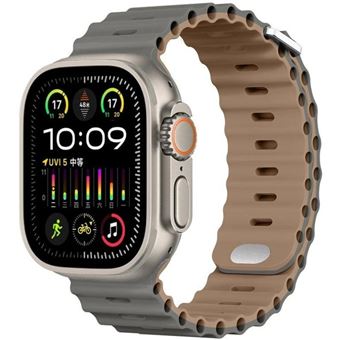Bracelete Ocean Waves Antiimpacto para Apple Watch Ultra 2 | Cinzento e Bege - 1