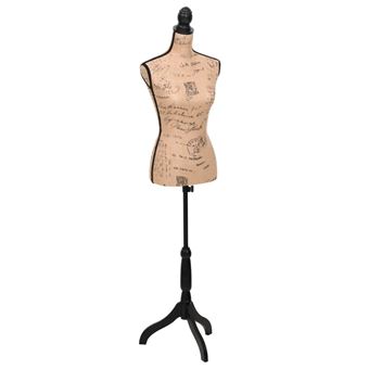 Manequim vidaXL de Costureira Busto Preto Castanho Senhora para Montra