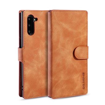 Capa Magunivers PU Estilo Retro com Apoio Castanho para Samsung Galaxy Note 10/Note 10 5G