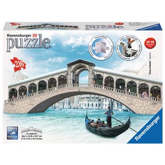 Puzzle 3D Ravensburger Edifícios Ponte di Rialto Bridge | 216 Peças - 1