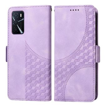 Capa FLOODKING para OPPO A53S 5G | Design Acolchoado | Couro PU Premium | Roxo - 1