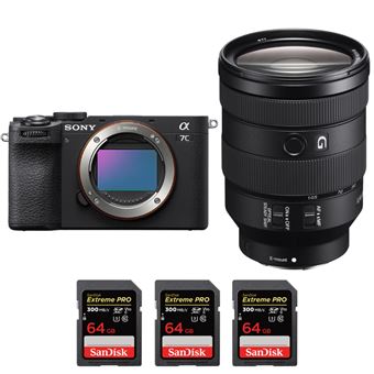 Sony A7C II Preto + FE 24-105mm f/4 G OSS + 3 SanDisk 64GB Extreme PRO UHS-II SDXC 300 MB/s + PDF MCZ DIRECT - 1