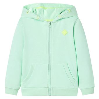 Sweatshirt para criança vidaXL | com capuz e fecho verde-brilhante 92 | 1,5 - 2 anos - 1
