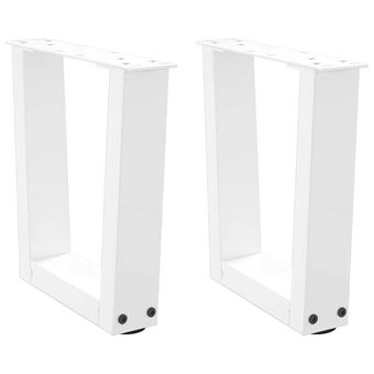Pernas para Mesa de Jantar vidaXL | 2Peças | forma de V 30x(30-31,3)cm | aço branco - 1