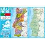 Mapa de Portugal Escolar - 2 Faces (27 x 40,5 cm) - Folha