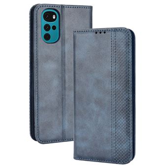 Capa FOXDOCK para Motorola MOTO G22 | Fecho Magnético | Estampado Vintage | Pele PU | Compartimentos para Cartões | Azul - 1