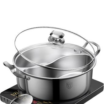 Panela com tampa de vidro Klack com separação dupla | aço inoxidável | para fogão de indução | gás | 28 cm - 1