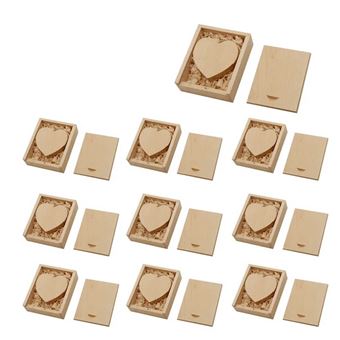 Pen Drive Jaster | 32GB  | Caixa Madeira Clara Formato Coração | 10 Unidades - 1