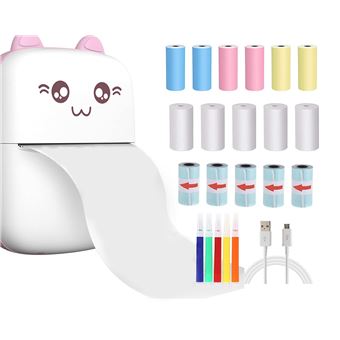 Mini Impressora Portátil Dishiqing | Bluetooth | Compatível com iOS e Android - Rosa - 1