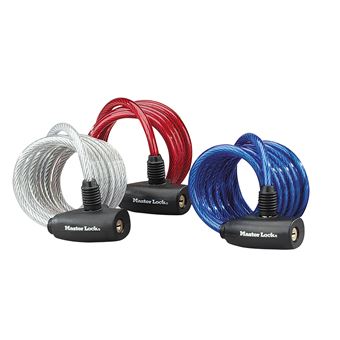 Cadeado para Bicicletas MASTER LOCK 8127EURDPRO | Azul, Vermelho, Transparente - 1