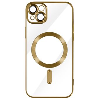 Capa MagSafe Avizar para iPhone 13 Silicone Proteção Câmara Moldura Cromada Dourado - 1
