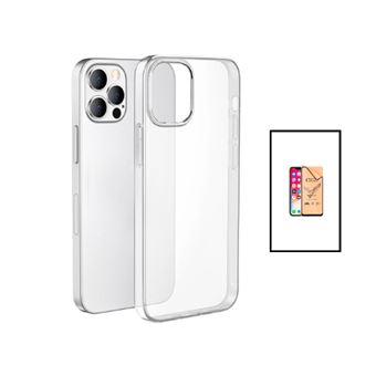 Kit Capa Traseira Super Proteção Transparente + Vidro Temperado Ceramica Full Cover Gift4Me para Apple iPhone 14 Pro - Transparente - 1