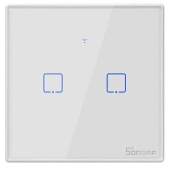 Interruptor de Parede Táctil Duplo Sonoff T2EU2C-TX | Wi-Fi | Remoto - Branco - 1
