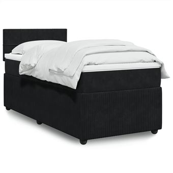 Cama com molas/colchão vidaXL | 80x200 cm | veludo preto - 1