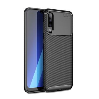 Capa TPU fibra de carbono à prova de choque preto para Samsung Galaxy A50