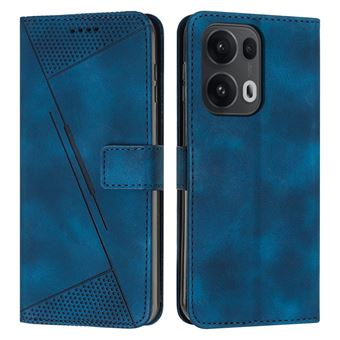 Capa FOXDOCK para OPPO Reno 13 Pro | Pele | Flip | 3 Compartimentos para Cartões | Azul - 1