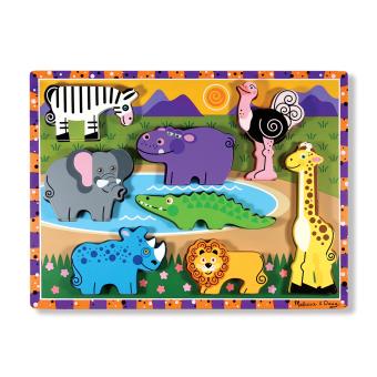 Puzzle Melissa & Doug Wooden Chunky Puzzle - Safari Animals - 1