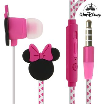 Fones Disney Com Design Minnie Mouse Em 3D 3,5 Mm Fúcsia