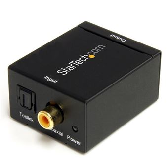 Conversor de Áudio StarTech.com Conversor de áudio SPDIF Digital Coaxial ou ótico Toslink para estéreo RCA | Preto - 1