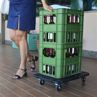 Carrinhos de transporte vidaXL | 2 Peças | 58x38x12 cm | Polipropileno preto - 1