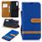 Capa PU Magunivers colorido sortido tecido jeans stand azul claro para Samsung Galaxy A50_0
