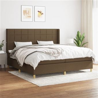 Cama com Molas e Colchão vidaXL | 200x200 cm | tecido castanho-escuro - 1