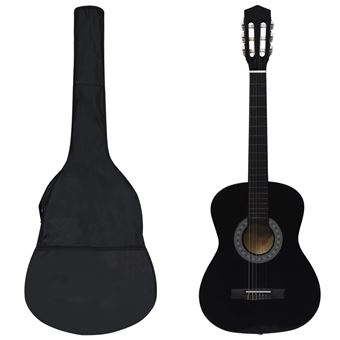 Conjunto Guitarra CLássica Iniciantes vidaXL | 8 Peças | 3/4 36''- Preto - 1