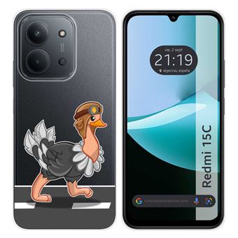 Capa Tumundosmartphone de silicone Transparente para Xiaomi Redmi 15C 4G / 5G | Desenhos de design de avestruz - 1
