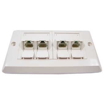 Placa Compatível com Caixa BeMatik de Parede 140X80 Chapa RJ45 Cat.6 UTP 4 - - 1