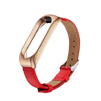 Pulseira de Silicone e armação de metal WISETONY para Xiaomi Mi Band 3 /4 Dourado Rosa e Vermelho - 1