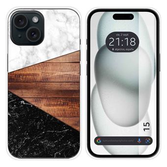 Capa Tumundosmartphone de silicone para iPhone 15 (6.1) design Marble 11 Drawings - 1