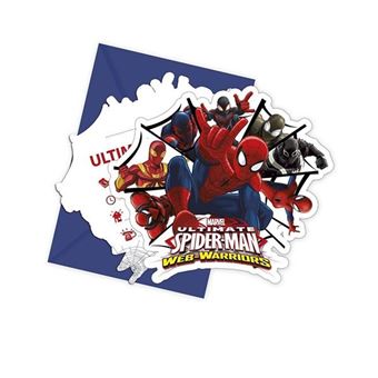 Cartões e Envelopes de Convite para Festa Decorata Party Homem-Aranha Spiderman Ultimate | 6 Unidades - 1