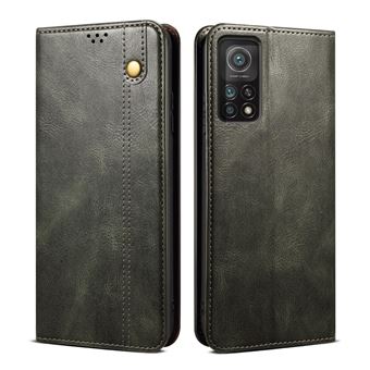 Capa PU + TPU Textura de cavalo louco, magnética, auto-absorvida com Suporte Verde para Xiaomi 11T - 1