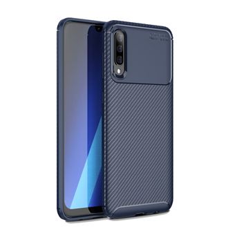 Capa TPU fibra de carbono à prova de choque azul para Samsung Galaxy A50