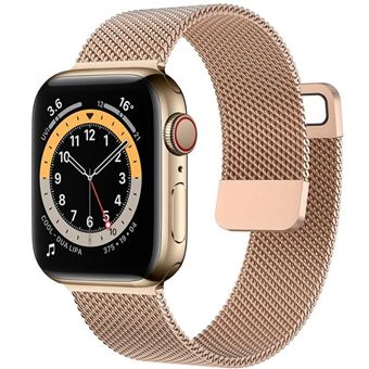 Bracelete malha em aço milanesa Antiimpacto para Apple Watch Series 10 46mm | Rose Gold - 1