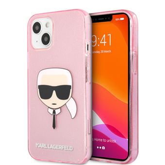 Capa Original Antichoque Karl Lagerfeld Glitter para Iphone 13 Mini Rosa - 1