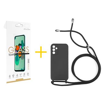 Pack 1 x Película de Vidro Temperado 2.5D + Capa skyhe para Samsung Galaxy A35 5G | Gel Rope | Preto - 1