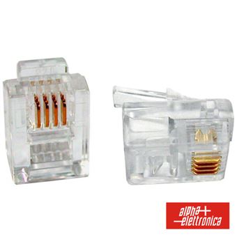 Ficha Telefone Alpha-Elettronica Rj11 Modular 6P4C - 1