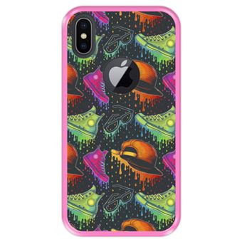Capa Tpu Hapdey para Iphone X - Xs | Design Padrão de Moda Colorida - Rosa