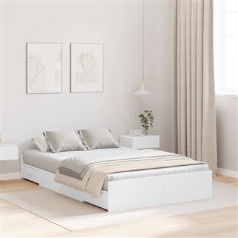 Estrutura de cama com arrumação com gaveta vidaXL | Branco | 120 x 190 cm - 1