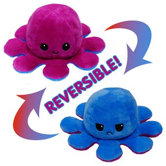 Polvo de Peluche Reversível Zhishang | 20 cm - Roxo + Azul 08 - 1