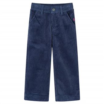 Calças para criança | vidaXL | bombazina azul-marinho 116 | 5 a 6 anos - 1