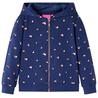 Sweatshirt com capuz para criança | vidaXL | azul-marinho 116 | 5 a 6 anos - 1