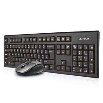 Teclado Gaming Wireless + Rato A4Tech 7100N desktop | Idioma: Inglês | Preto - 1