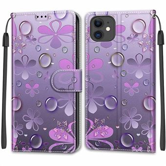 Capa PU + TPU com Suporte e Alça de flor hexapetal para iPhone 11 6.1'' - 1